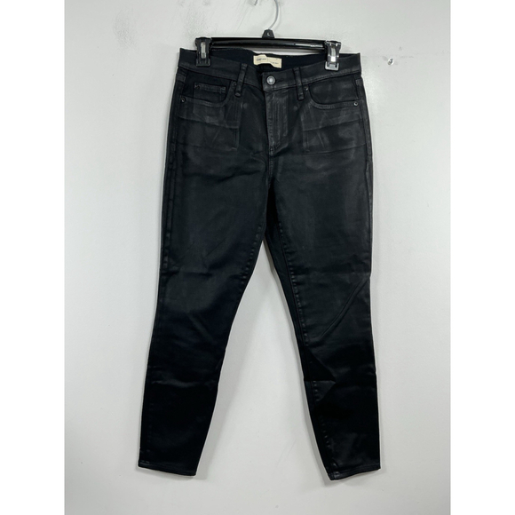 Gap Denim - Womans Excellent Condition Gap 1969 True Skinny Black Leather Look Chino 30 In